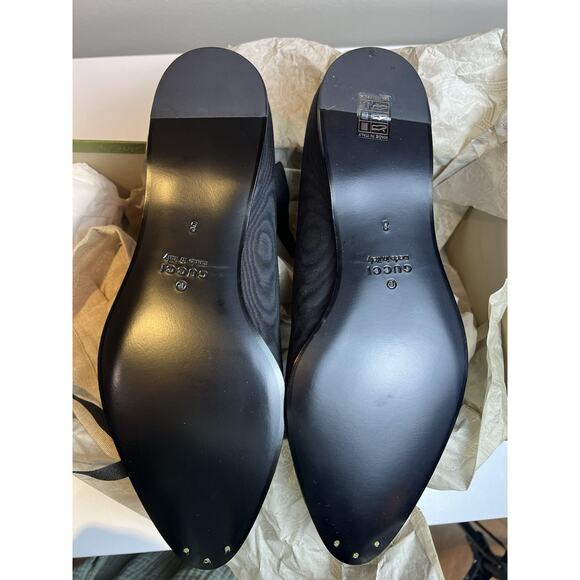 Authentic Men's Gucci Black Silk Grossgrain Bow Pointed Loafers 739937 New $890 - Picture 11 of 12